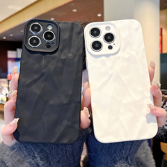 磨砂褶皺紋防摔保護套適用iPhone15 ProMax蘋果14Plus321XR手機殼