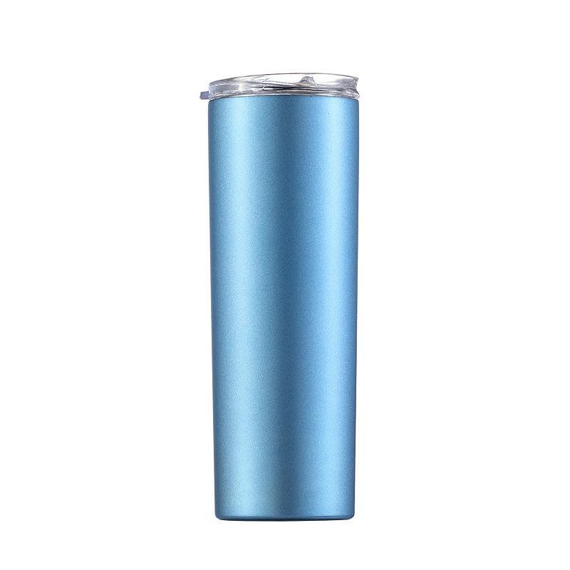 En stock 304 Acero inoxidable 20 taza recta adelgazamiento taza sublimación recubrimiento coche taza recta paja taza de agua logotipo impreso