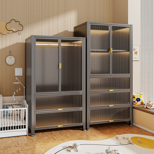Simple Wardrobe Bedroom Home Rental Small Floor-Standing Clothes Storage Cabinet Balcony Sun Protection Iron Storage Cabinet