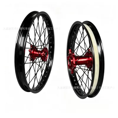 Suitable for Honda CRF250 450R modified CNC off-road wheel hub assembly, front 21-inch, rear 18-inch, 7-series aluminum alloy rims (Motorcycle wheel hub) - black-wheel-rim-assembly