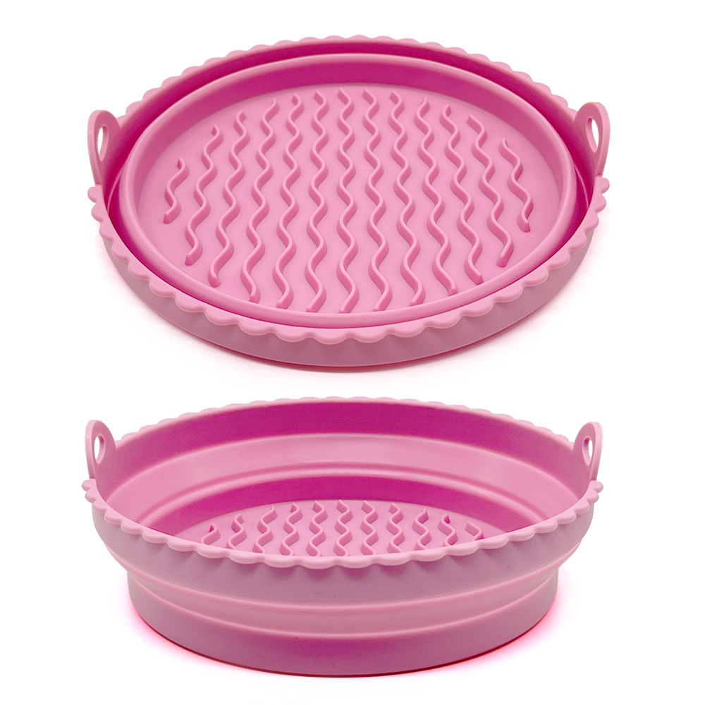 Cross-border Air Fryer Silicone Pot Air Fryer Silicone Baking Mat Round Folding Tray