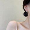 Brand fashionable earrings, trend universal zirconium, Korean style, simple and elegant design, micro incrustation