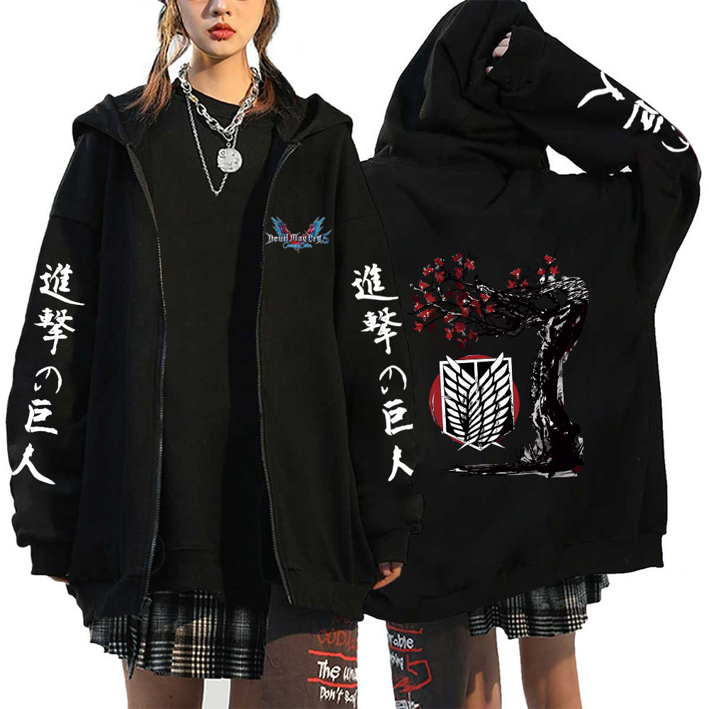 Anime Attack On Titan Men Women Zip Hoodies Yeager Eren