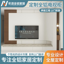 佛山定制全铝电视柜一体式全屋定制家具入嵌式电视柜收纳柜储物柜