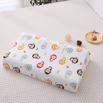 泰国天然乳胶枕儿童枕芯橡胶枕头幼儿园学生枕厂家直供全棉卡通枕|ms