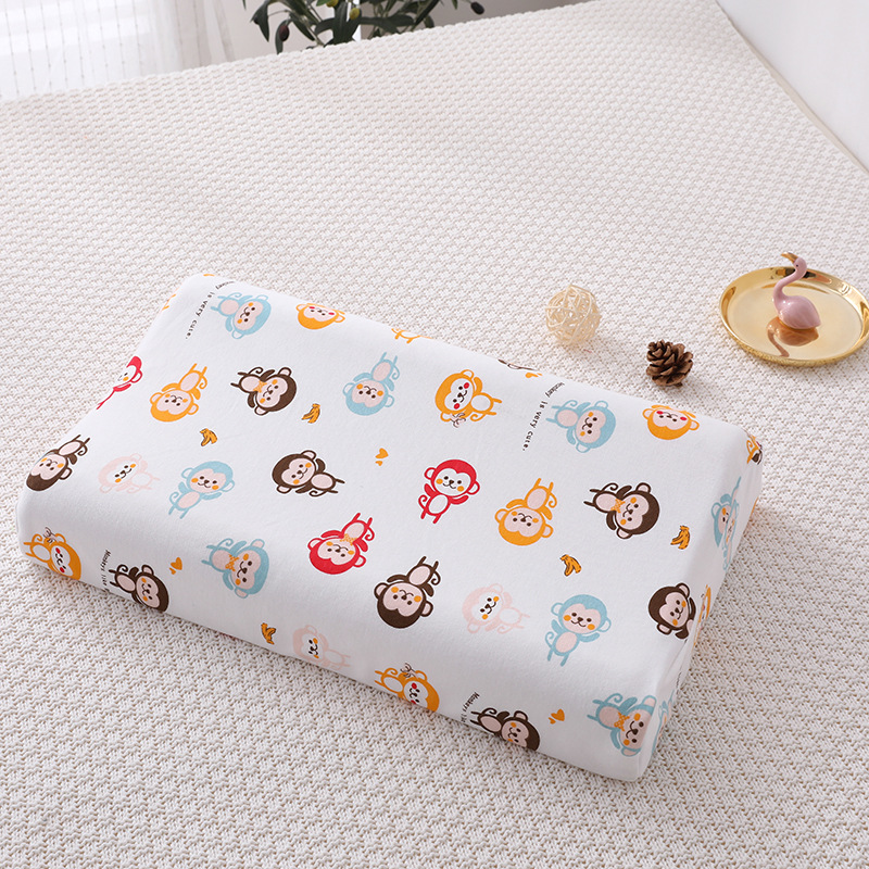 泰国天然乳胶枕儿童枕芯橡胶枕头幼儿园学生枕厂家直供全棉卡通枕|ms