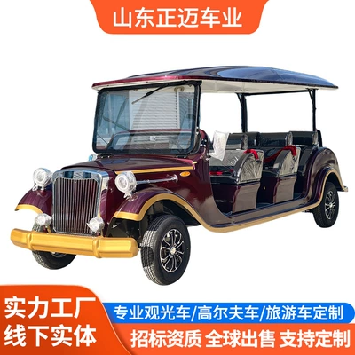8-Seater Electric Sightseeing Car for Tourist Areas, Real Estate Sales Offices, House Viewings, Hotel Receptions, and Vintage Car Tours