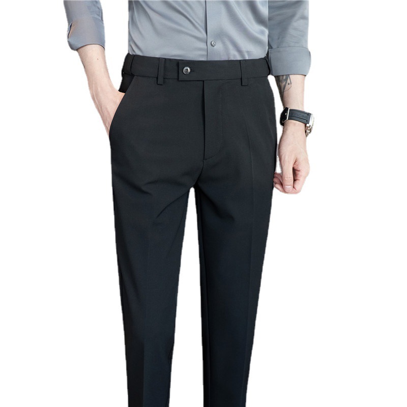 Primavera y verano nuevos hombres pantalones de traje casual cintura estiramiento Delgado pantalones recortada moda coreana pantalones flacos de los hombres pantalones traje Pantalones