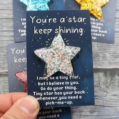 跨境you are a star keep shining星星口袋拥抱卡片首饰配饰饰品