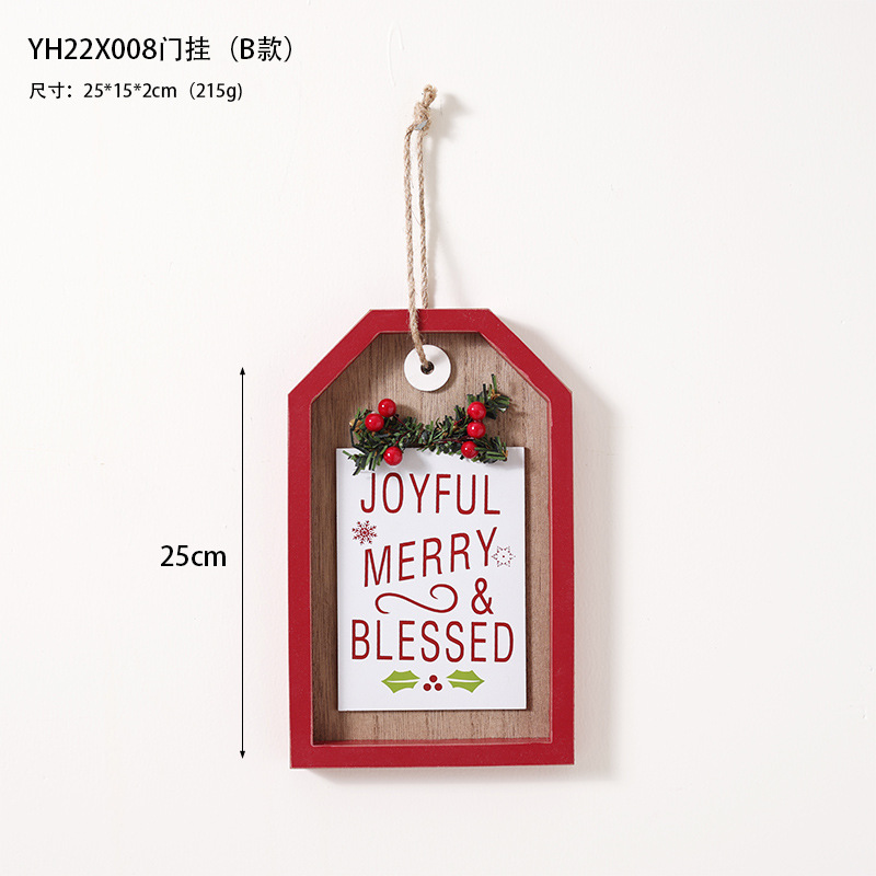 Puerta de madera de Navidad colgante de estilo retro americano colgante de pared puerta de cafeteria colgante de ventana de Navidad escena de disparo de props