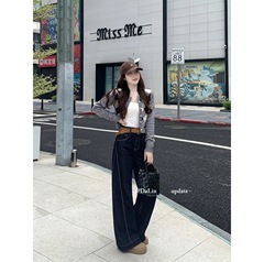 DUOXINIU/多喜牛/DaLin秋季女窄版阔腿裤宽松显腿长复古百搭显瘦