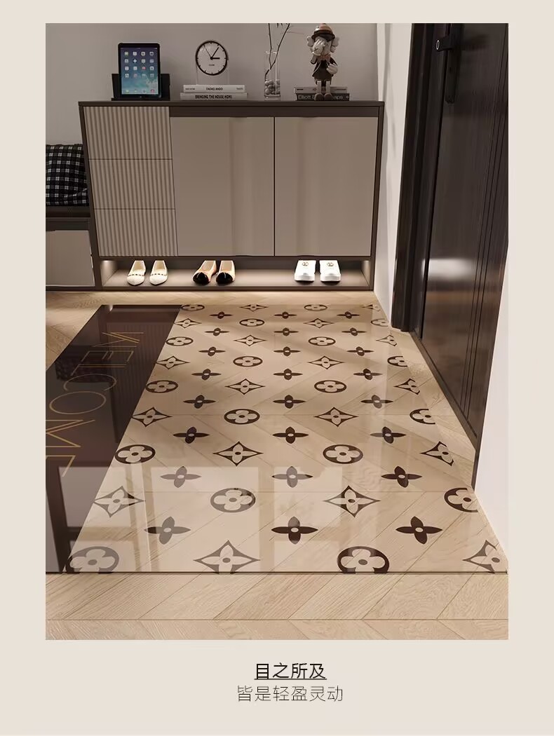 Entrance Door Floor Mat Accessible Luxury High-End Pvc Transparent Soft Glass Anti-Slip Foot Mat Entrance Home Entrance Door