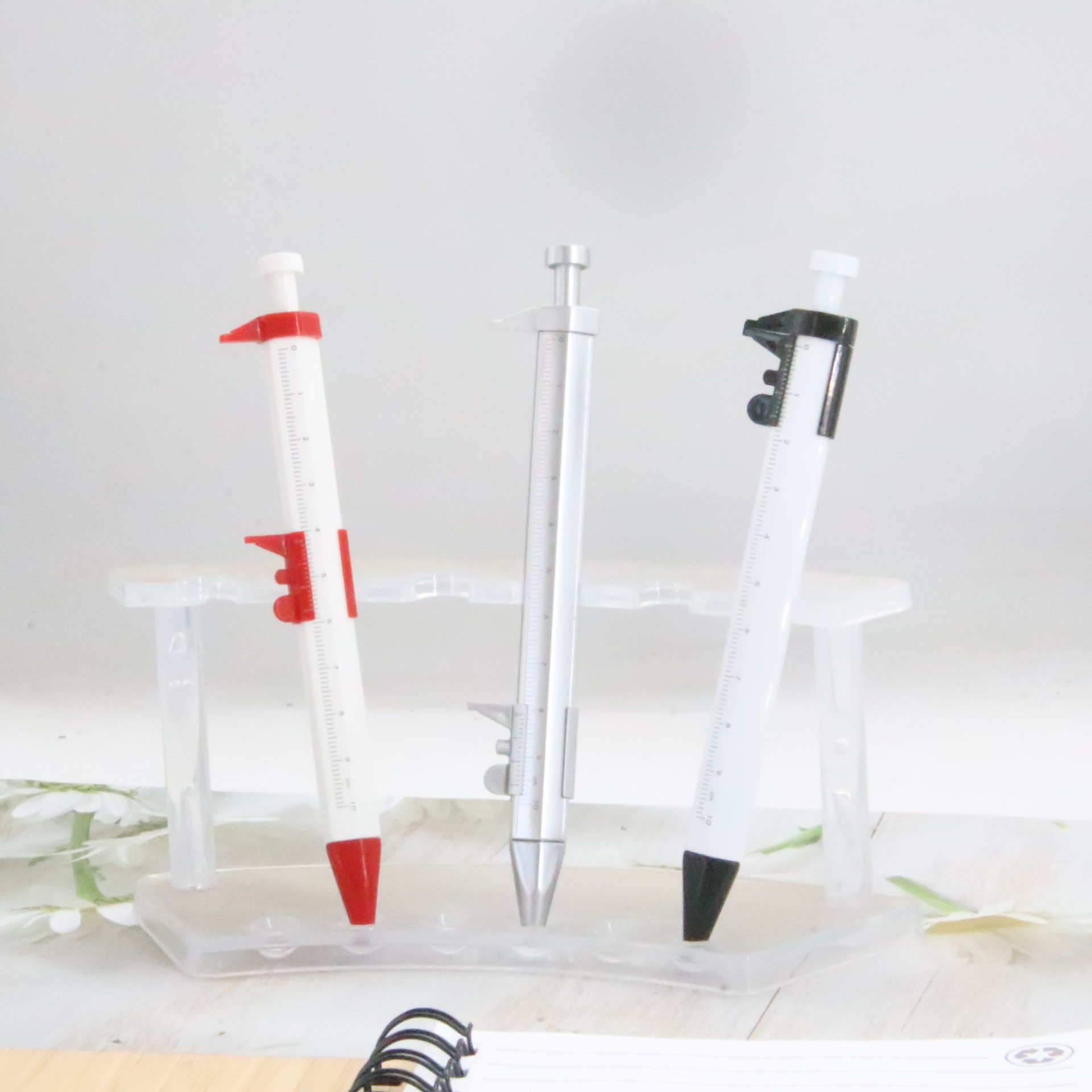 Creative Stationery Vernier Caliper Ballpoint Pen Press Scale Ruler Tool Gift Pen Student Learning Ruler Pen