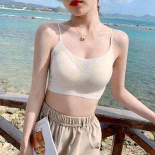Yunduo Intimates Women's Seamless Bra Summer Small Breast Push-Up Tube Top Style No Rims Breathable Beautiful Back Bra