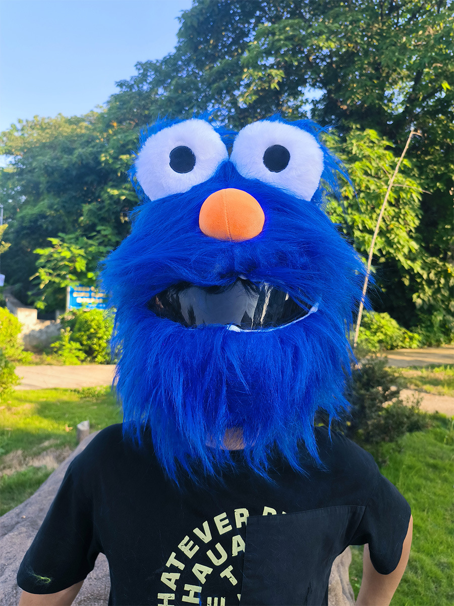 Funda de Casco de Peluche con Diseño de Conejo, para Motocicleta, Cálida, Cortavientos, Cubre Todo el Rostro, Accesorio de Moda para Motociclistas