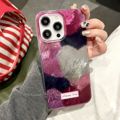 2025新適用アップル15夏ins韓風渦巻携帯ケースiPhone16愛色合わせ保護カバー