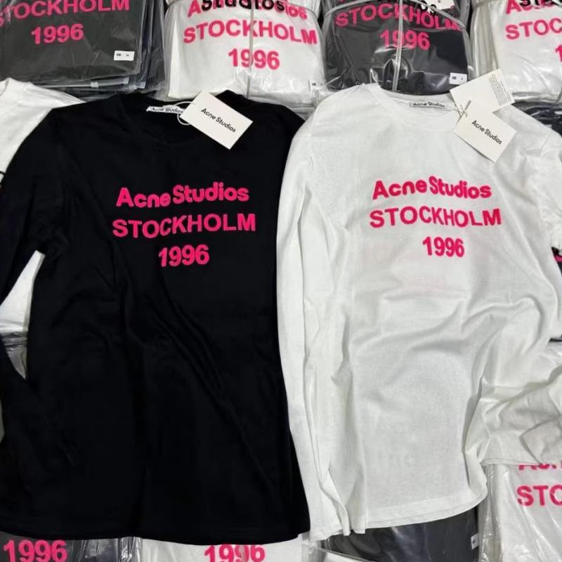 Celebrity-Inspired 26 New Year Limited Edition Rose Red Letter Flocking 1996 Cotton-Linen Loose Long-Sleeve T-Shirt Unisex Trendy Style