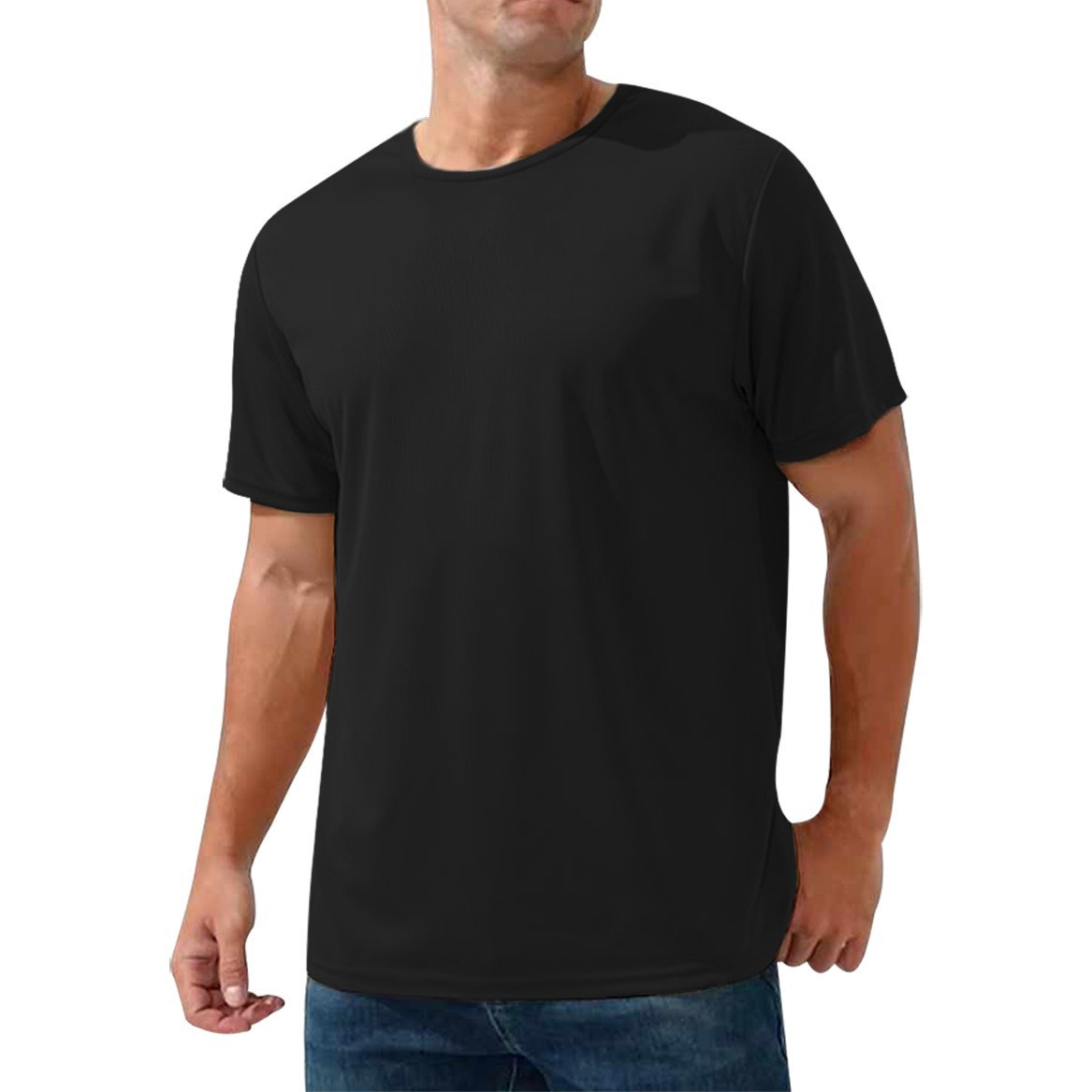 Cross-Border Foreign Trade Men's Sports Short-Sleeved Sports Tops Quick-Drying Round-Neck T-Shirts Suitable for Fitness, Running, and Training