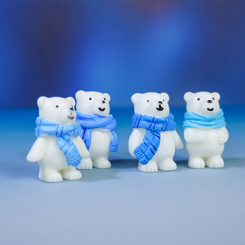 Nueva bufanda de iceberg de paisaje de nieve explosiva, muñeca de oso polar, decoración creativa de micro paisaje de bricolaje, decoración de resina
