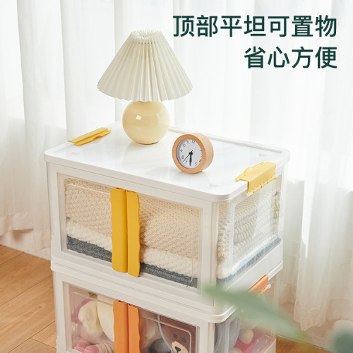 Simple student dormitory book box, living room balcony study storage box, storage transparent folding storage cabinet