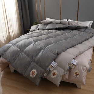 New down Quilt 95 White Goose down 120 Count Cotton Silver Silk Jacquard Stereo Thickeneded Warm Quilt Core Wholesale Delivery