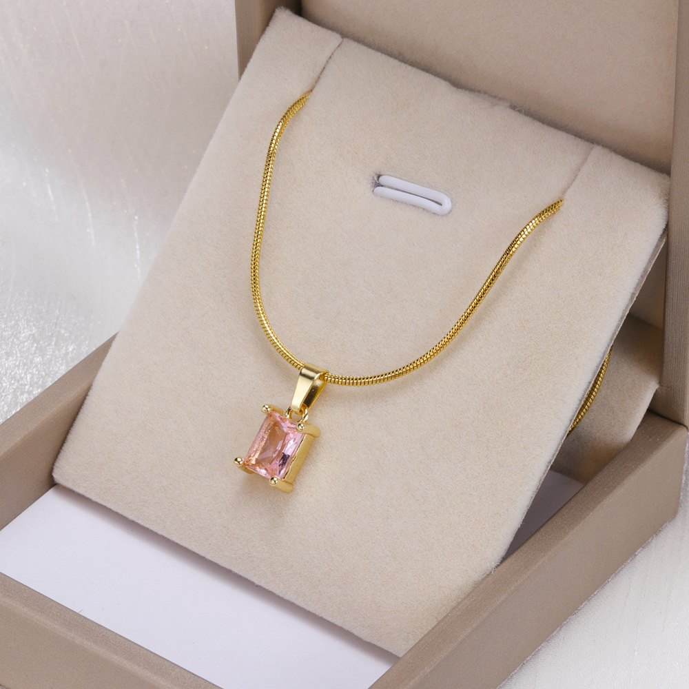 30g Weight Zircon Inlay Material Pendant Necklace Classification 1 Piece Quantity Daily Occasion Stainless Steel Material Geometric Pattern Unisex Gender Inlay Design Simple Style Style Simple Style Geometric Stainless Steel Inlay Zircon Pendant Necklace 12