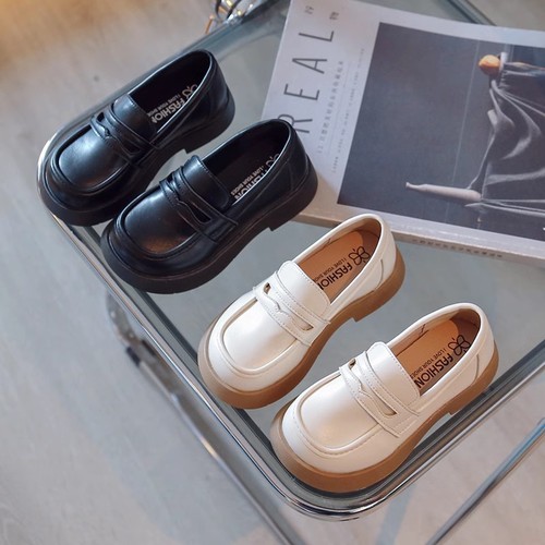 Girls' shoes loafers  new spring and autumn single shoes British style baby black children's princess small leather shoes