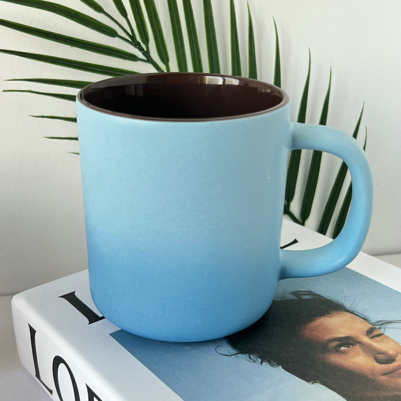 450mlグラデーション色陶磁器カップカスタム家庭用オフィスコーヒー水泡茶カップマグカップ卸売り|undefined