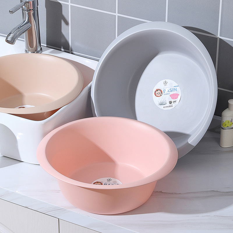 Thickened and Deepened Scrubbed Washbasin Laundry Basin Household Large Plastic Basin Shampoo Basin Foot Washing Basin for Dormitory
