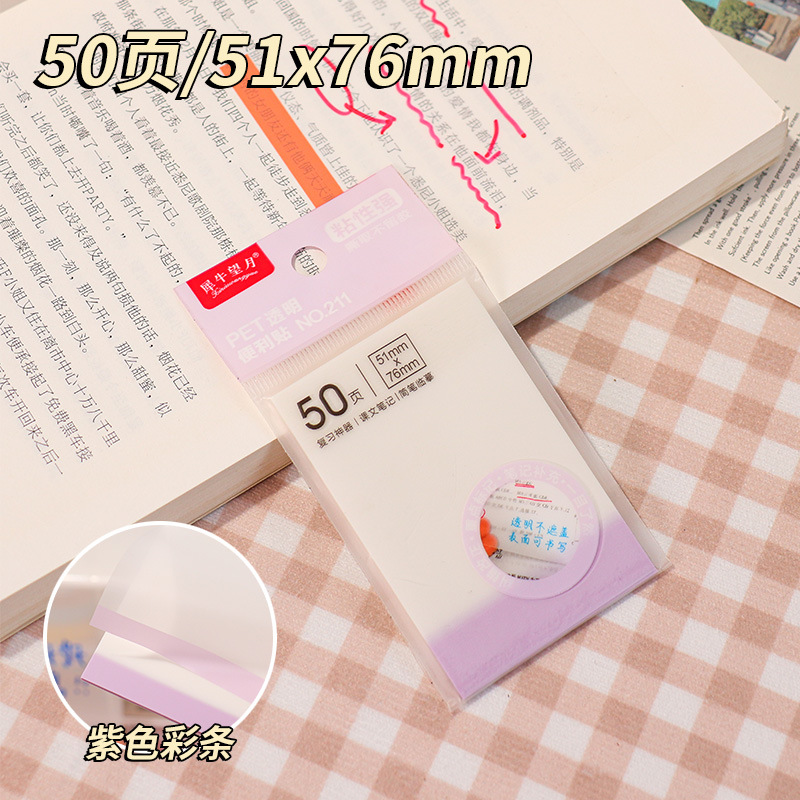 50 notas adhesivas transparentes esmeriladas notas adhesivas de color fluorescente PET notas de estudiante notas adhesivas n-pegatinas notas notas notas notas notas notas