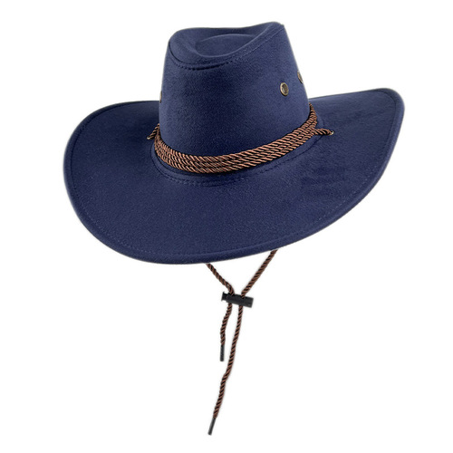 新款西部麂皮绒牛仔帽男女民族风复古骑士礼帽英伦风爵士帽子批发