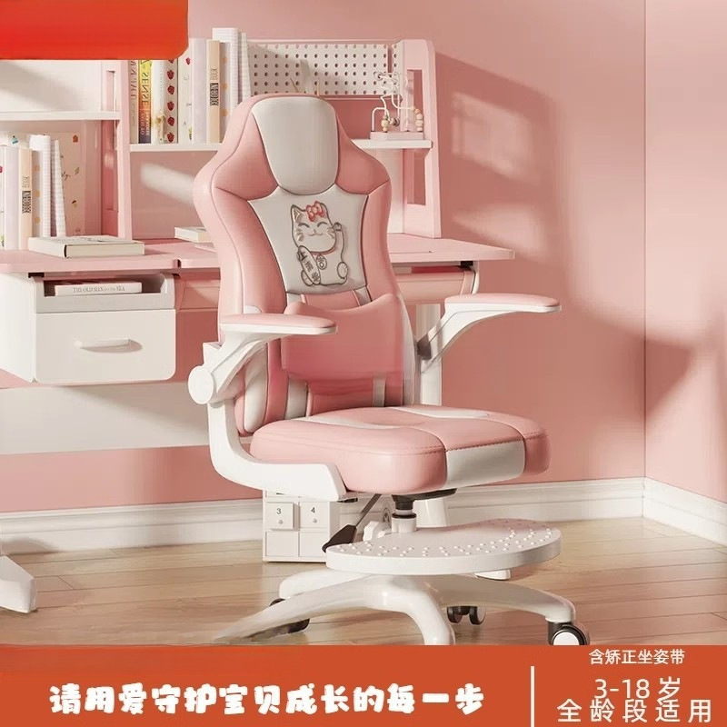 Children's Learning Chair Home Correction Sitting Posture Study Student Chair Writing Chair Desk Chair Backrest Seat Can Be Lifted