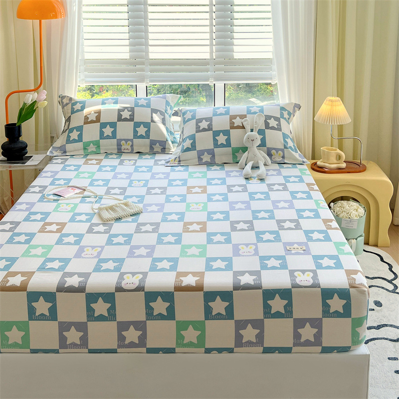 2023新款纯棉加厚老粗布床笠单件全棉床单床罩床垫保护罩防尘床