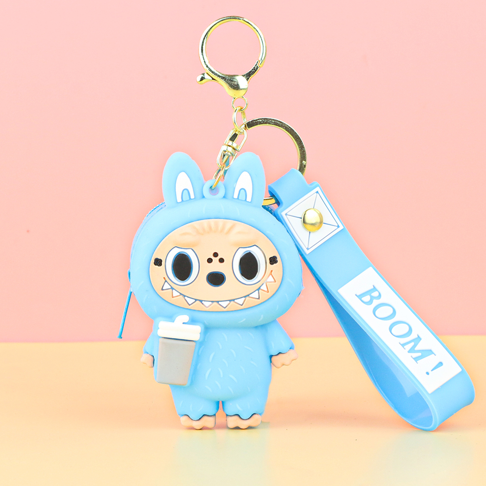 子供用ラブブ小銭入れシリコンプチギフトキーホルダーペンダントカードキャッチャーマシンプチギフトラブブ