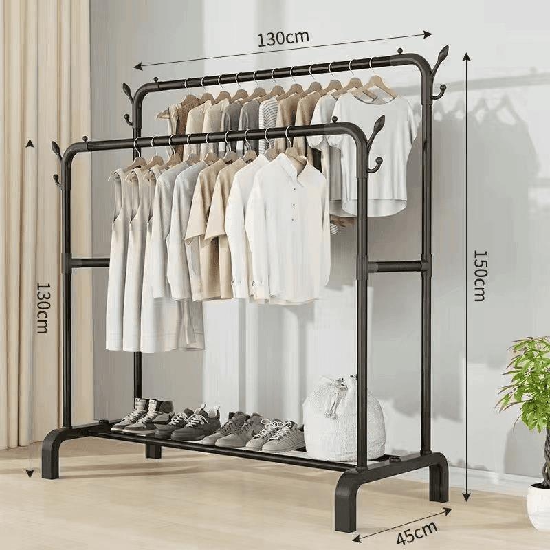 percha de ropa doméstica piso vertical engrosado y engrosado estante de almacenamiento dormitorio balcón una sola fila doble fila percha de ropa