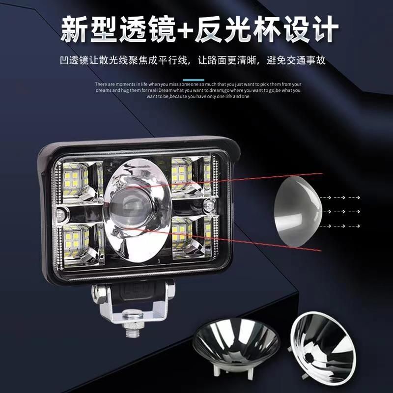 12V 車の LED ヘッドライト 24 トラック逆転ライト集光レンズレーザー砲フォグランプ高光束電気自動車スポットライト|undefined
