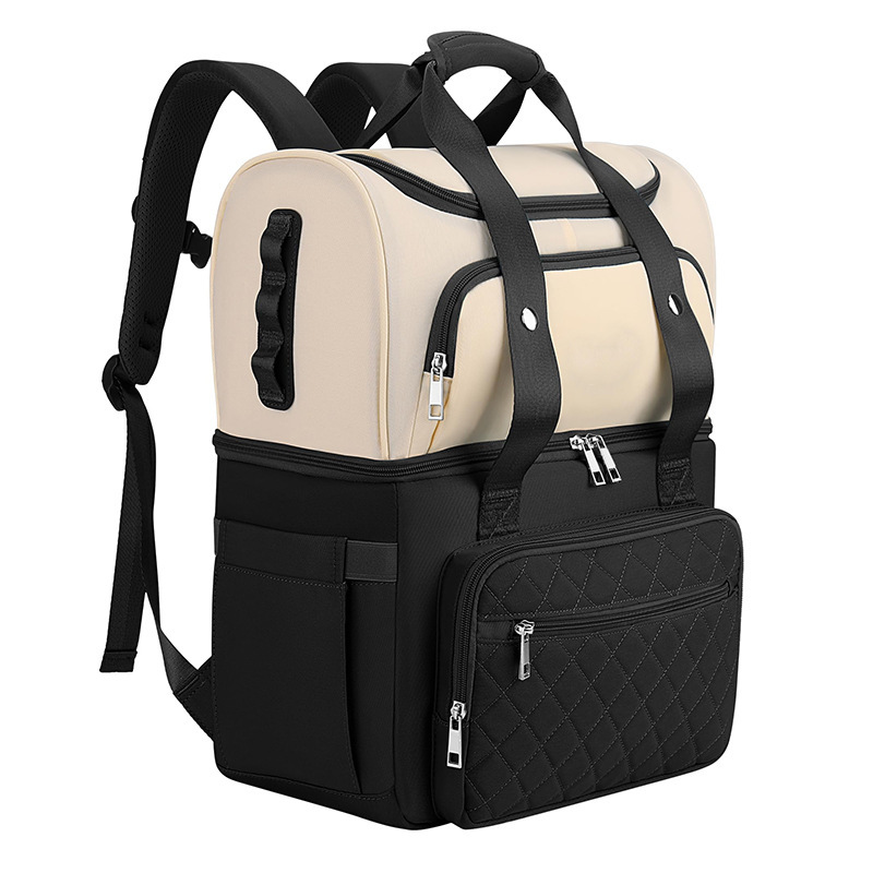 Nueva mochila de picnic mochila de picnic a prueba de fugas mochila de refrigeración de playa con bolsa de vino aislante mochila de picnic de doble capa