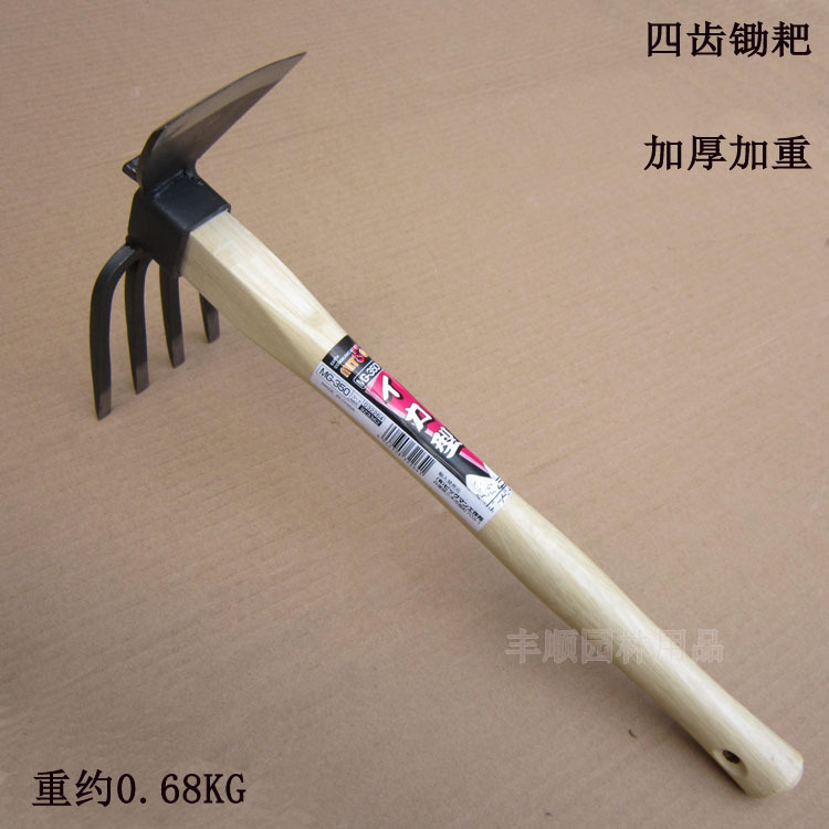全钢四齿耙，四齿两用锄耙 锄头耙子日式 片手锄栽花松土钓鱼种菜