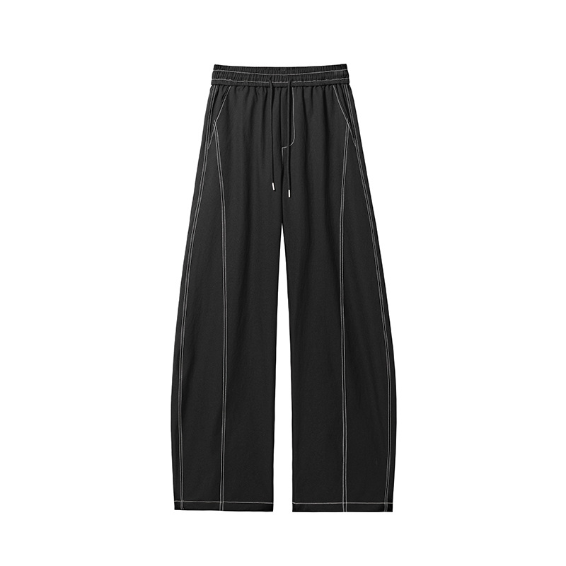 Pantaloni casual da uomo in stile retrò giapponese con cuciture a vista, marchio di tendenza autunnale, stile rilassato, vestibilità dritta oversize_voghion.com