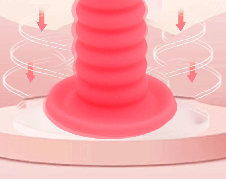 Liquid Silicone Anal Plug with Suction Cup, Textured Large Size, Manual Prostate Toy — detail image 10