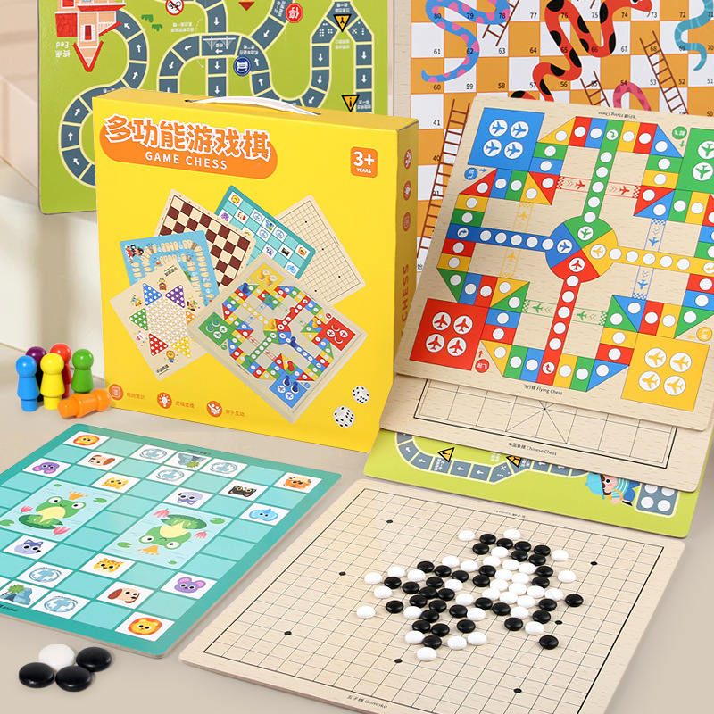 Children's Flying Chess Traffic Chess Entertainment Chess Gobang Colosseum Chess Multifunctional Game Chess Educational Toys for Primary School Students Children's Flying Chess Traffic Chess Entertainment Chess Gobang Colosseum Chess Multifunctional Game Chess Educational Toys for Primary School Students