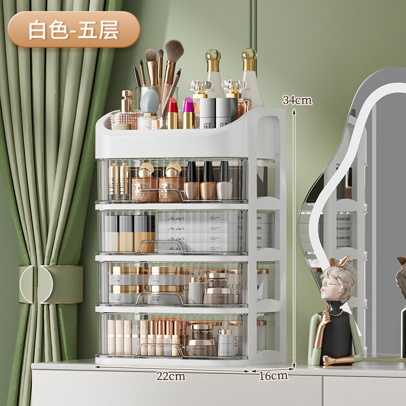 化妆品收纳盒桌面收纳防尘塑料收纳置物架轻奢护肤品面膜口红跨境|undefined