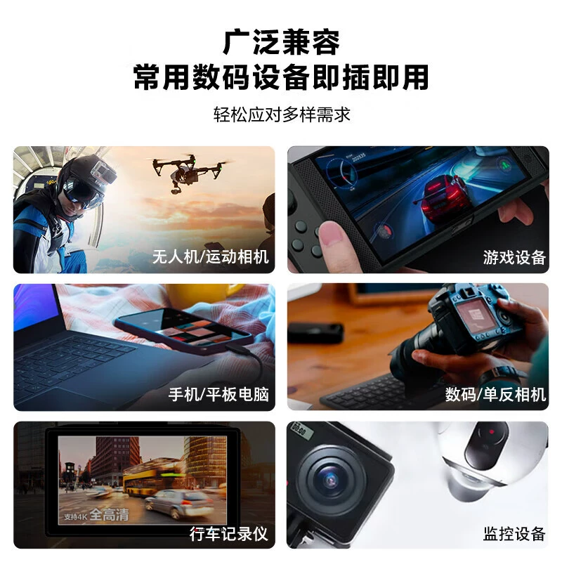 Подходит для памяти TF Samsung 128/256G/512G U3 V30 A2 скорость чтения 200М/с 4K высокоскоростное хранение