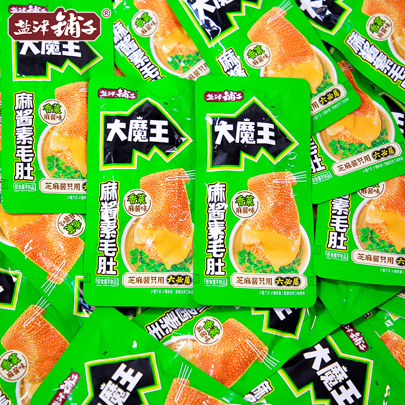 盐津铺子大魔王六必居麻酱18g素毛肚小包装魔芋爽解馋小零食散装|undefined