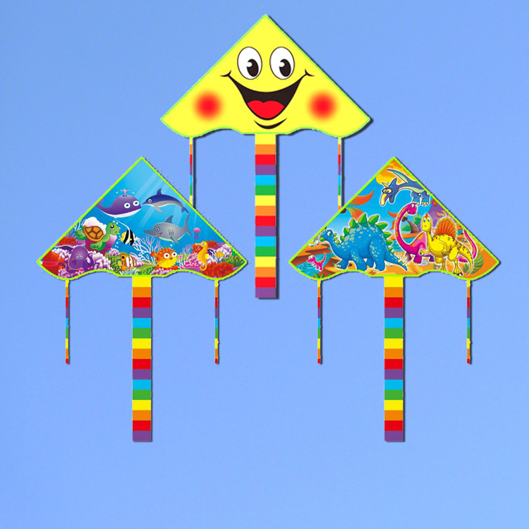 WEIFANG KITE WHOLESALE NEW FORTUNE KITE WITH HEAT TRANSFER PRINTING AND WINDMILL EDGE CARTOON KITE CHILDREN'S KITE WITH KITE STRING WHEEL