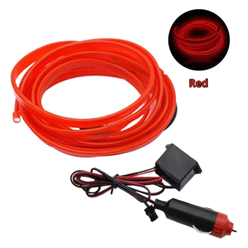 Светодиодная лента холодного света для декоративной подсветки салона автомобиля, световодная лента, светоизлучающая лента, 12В, холодная световая лента, ночник