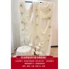 Cream pleated baby's breath drapery set 6