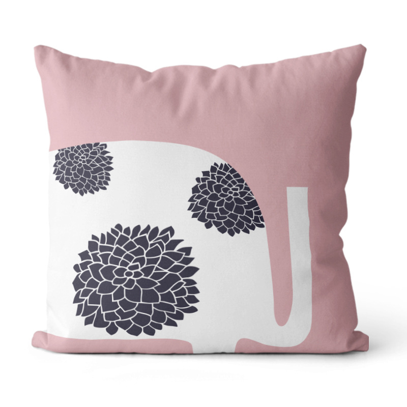 Almohada de estilo Ins simple Almohada de cabecera de viento europea y americana Impresión de sofá Funda de almohada geométrica Cojín de oficina Almohada de cintura