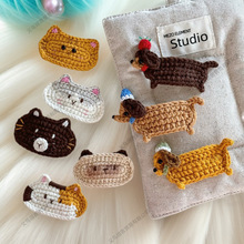 针织可爱卡通KT小猫发夹毛线掰掰夹bb夹刘海夹儿童少女发饰头饰