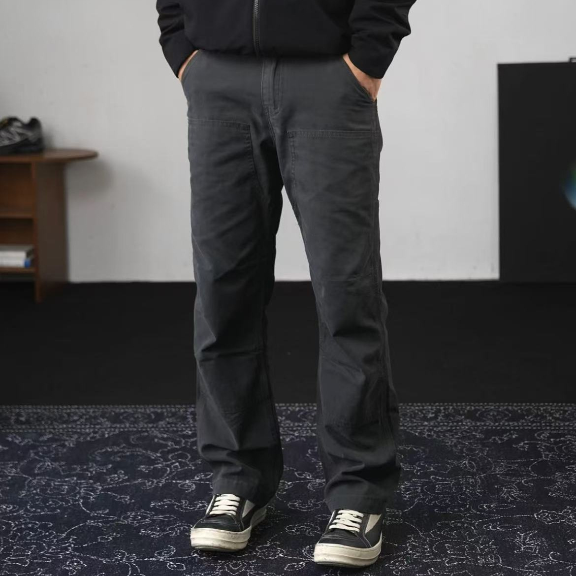 AUTICUP Summer Light and Thin Knee 102802 Three-dimensional Cutting Straight Vertical Slim Straight Pants Cargo Men